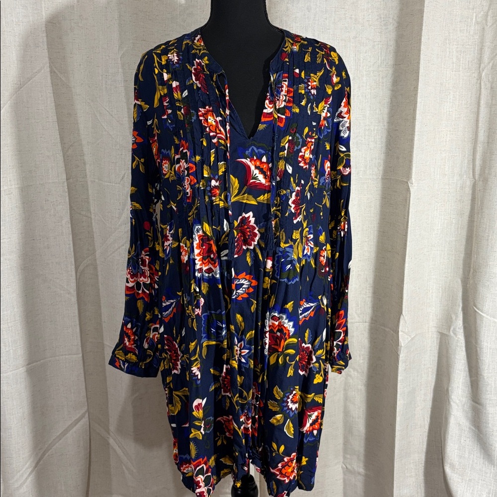 Old Navy Blue Floral Tunic Top or Mini Dress - Picture 2 of 7